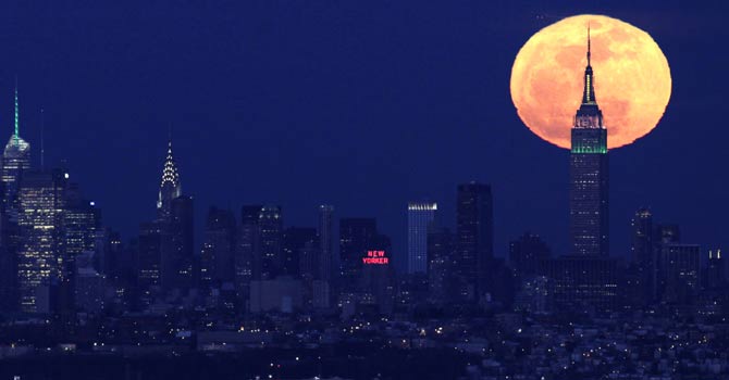 Biggest and brightest full moon today
