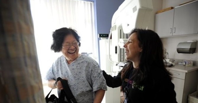 A picture from the See, Test & Treat program at Tufts Medical Center in Boston. The program offers free breast and cervical cancer screening and provides same-day diagnosis and follow-up care for uninsured and underserved women. – AP 