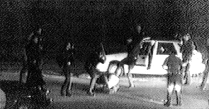 This March 3, 1991 image made from video provided by KTLA Los Angeles shows police officers beating a man, later identified as Rodney King. King, the black motorist whose 1991 videotaped beating by Los Angeles police officers was the touchstone for one of the most destructive race riots in the nation's history, has died, his publicist said Sunday, June 17, 2012. He was 47. (AP Photo/Courtesy of KTLA Los Angeles, George Holliday)