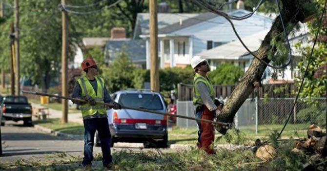 More than 400,000 homes and businesses in and around Washington lost power. -  Photo by AFP