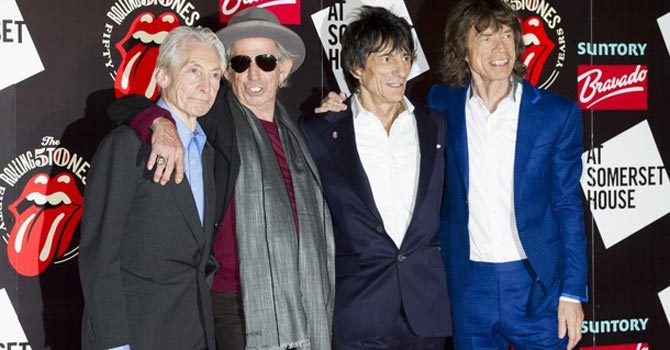 From left, Charlie Watts, Keith Richards, Ronnie Wood and Mick Jagger, from the British Rock band, The Rolling Stones — AP Photo