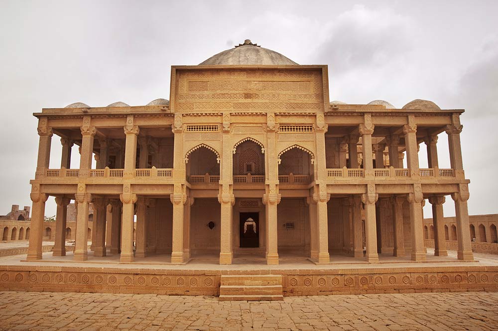 The tomb of Isa Khan Tarkhan II, built on a stone carved platform. Isa Khan defeated the Arghuns in 1555 who only ruled briefly before being overthrown by the Tarkhans.  - Photo by Nadir Siddiqi/Dawn.com