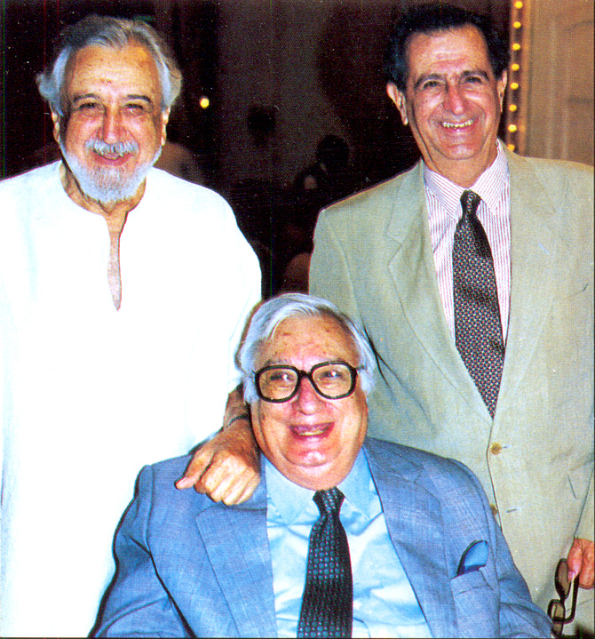 Ardeshir (standing L), Cyrus (R) and John (sitting). – Photo courtesy Sama Books