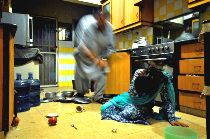 A grim reality for the majority of women in Pakistan. – Photo by Madeeha Syed (The photo is a re-enactment using actors) 
