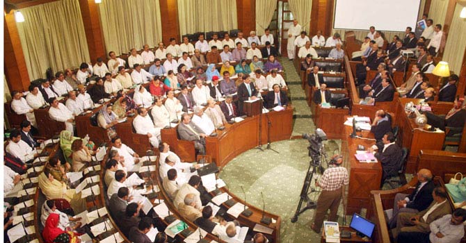 A view of Sindh Assembly in session. - File Photo