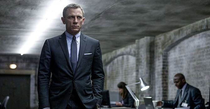 This film image released by Sony Pictures shows Daniel Craig in a scene from the film "Skyfall." Telecast producers of the 85th Academy Awards say the show will feature a celebration of the 50th anniversary of James Bond. Producers Craig Zadan and Neil Meron announced Friday that the show will pay tribute to the 50th anniversary of the James Bond film franchise, which they describe as “the longest-running motion picture franchise in history and a beloved global phenomenon.” The Oscars will be presented Feb. 24 at the Dolby Theatre in Los Angeles. (AP Photo