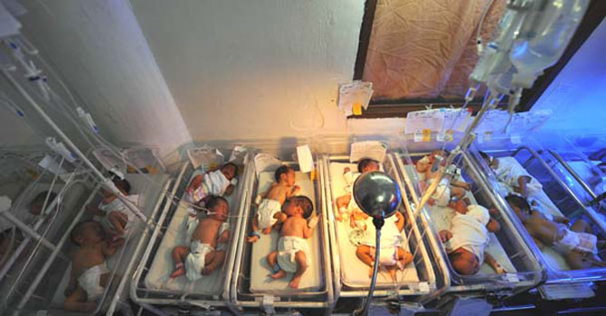 New born babies in a maternity ward. - File Photo by AFP