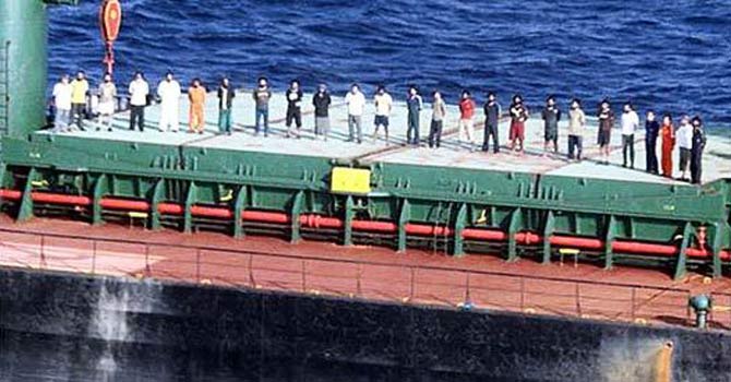 The 24-member crew, which has been at Vishakhapatnam anchorage in India for over five months, comprises five Pakistanis and 19 Bangladeshis. -File Photo