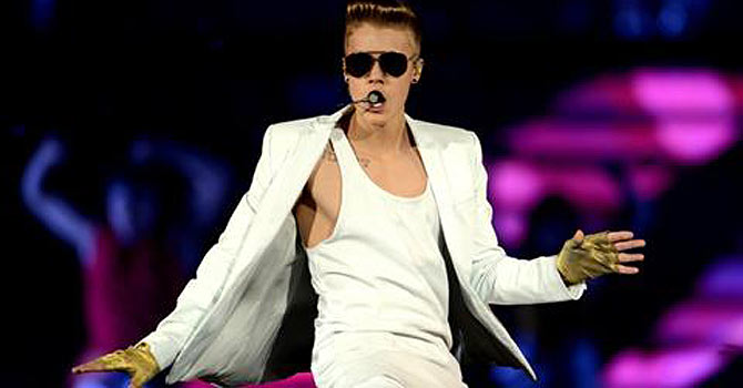 Canadian singer, Justin Bieber performs during a concert in Dortmund, western Germany -Photo by AP 