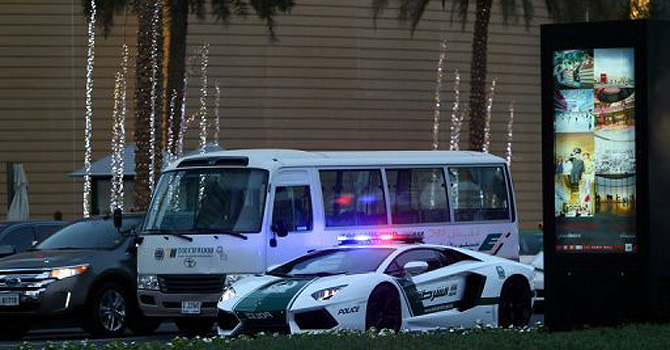 Emirati police patrol in the Gulf emirate of Dubai. —Photo by AFP