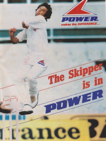 Imran was considered to be one of the most powerful cricket captains in Pakistan. This image was cleverly used by the makers of Power Cricket Shoes in their 1988 press ads.