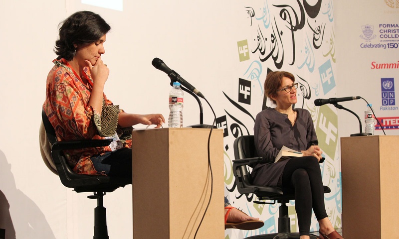 Rosie Dastgir (R) with Kamila Shamsie. –Photo by Asif Umar