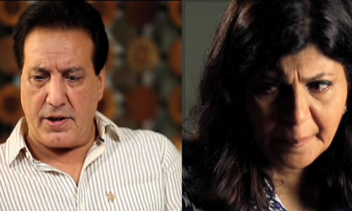 روبینہ اشرف اور جاوید شیخ ایک سین کے دوران۔