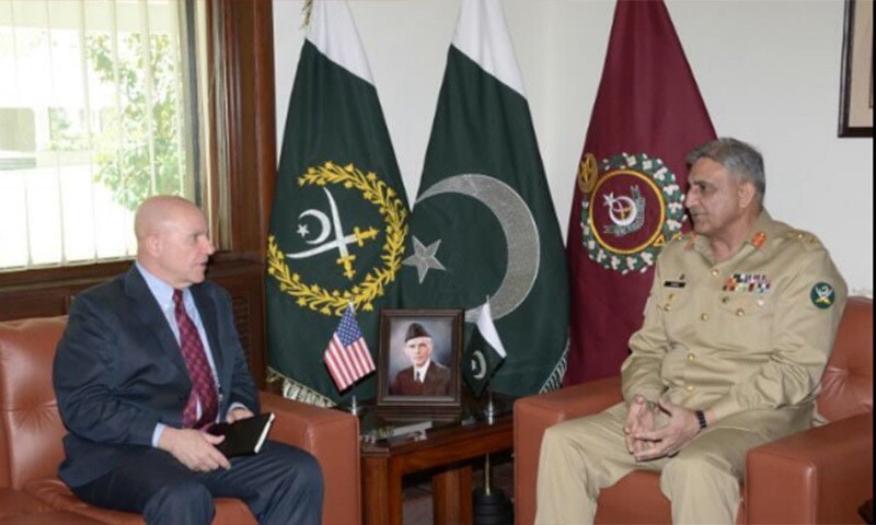 NSA General HR McMaster (R) in a meeting with Chief of Army Staff General Qamar Bajwa. ─ ISPR twitter