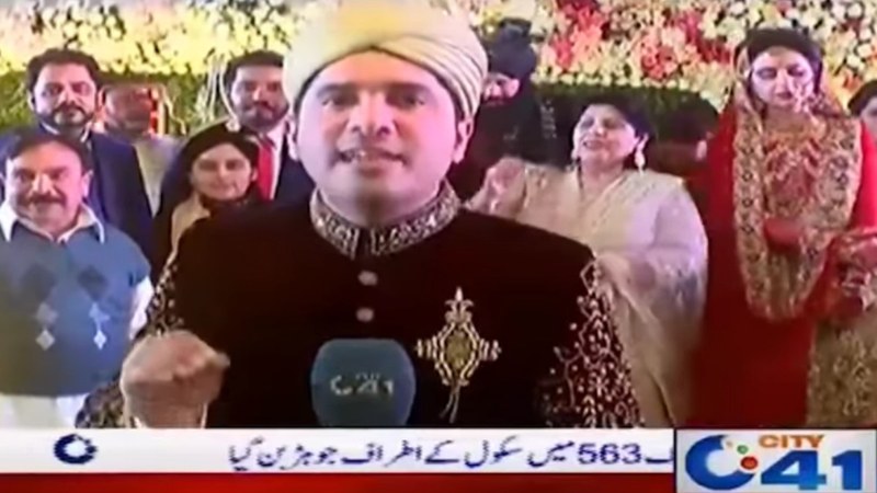 This Pakistani reporter covered his own wedding on TV and maybe love isn't dead after all