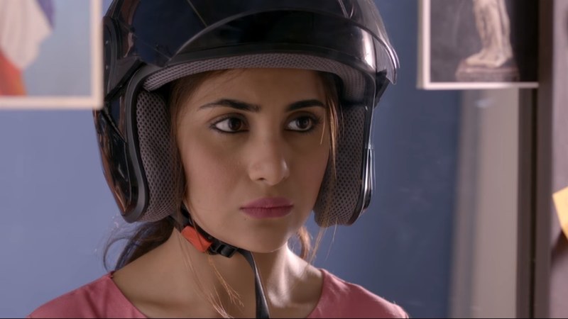 Sohai Ali Abro works on her bike skills in the latest Motorcycle Girl song