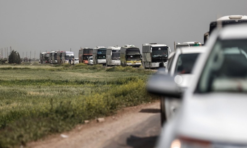 Image result for Syrian rebels withdraw from enclave, marking another victory for Assad