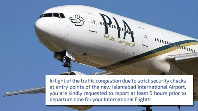 PIA just asked passengers to arrive 5 hours before their flights and Twitter is not having it