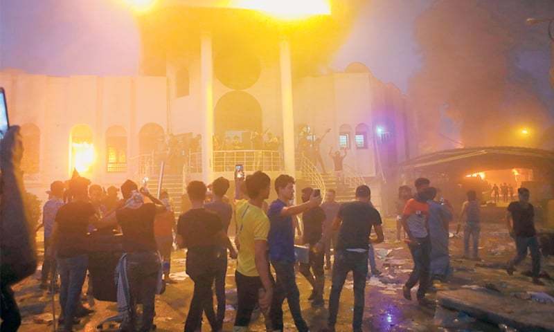 Protesters set Iranian consulate ablaze in Iraq's Basra