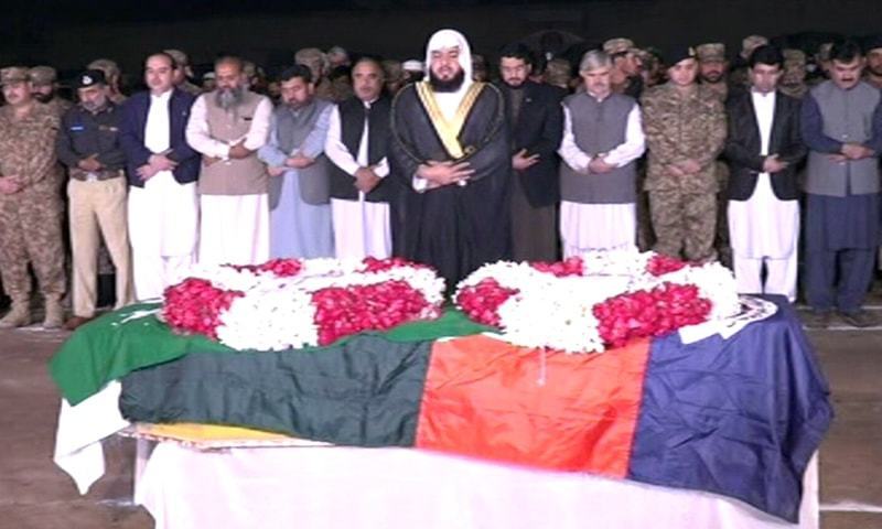 Image result for Funeral prayers of martyred  SP Dawar offered in Peshawar