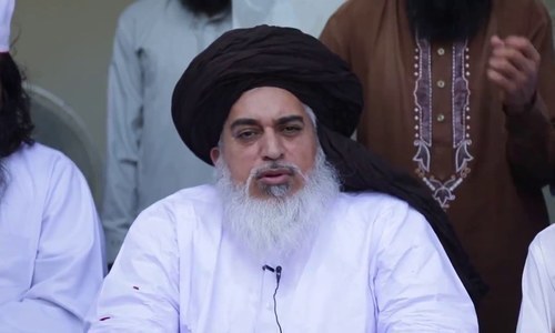 Khadim Rizvi could not have appeared before the ECP as he is currently in "protective custody". — File