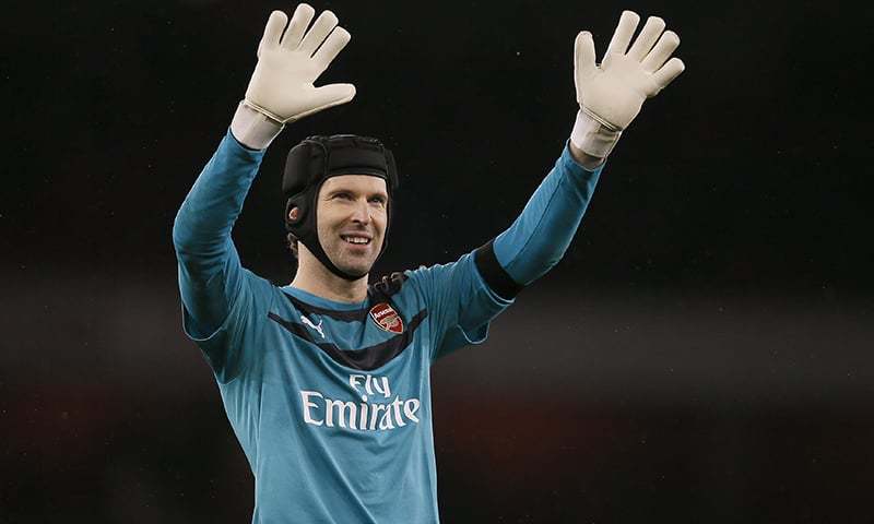 In this January 2, 2016 photo Arsenal's Petr Cech waves to fans after the English Premier League soccer match between Arsenal and Newcastle United at Emirates stadium in London. — AP