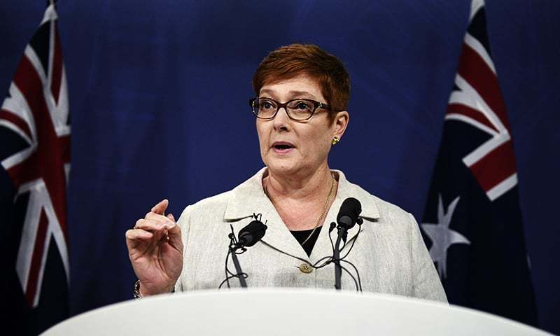 Australian Foreign Minister Marise Payne urged China to treat Chinese-Australian writer, Yang Hengjun, fairly and transparently.—AAP Image via AP