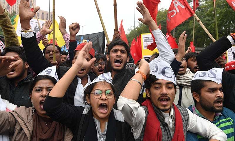 Image result for Jobless youth march to protest Indian âunemployment crisisâ