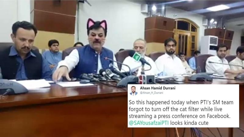 KP ministers accidentally used a cat filter during a press conference live stream