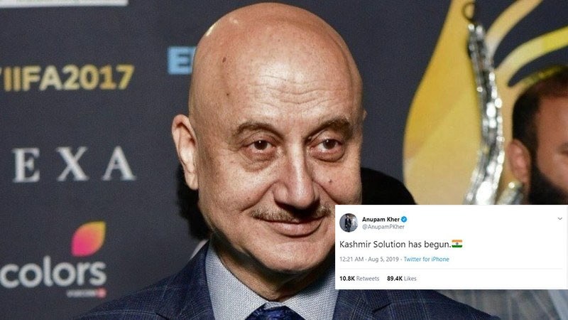 Twitter is not okay with Anupam Kher calling the Kashmir situation a 'solution'