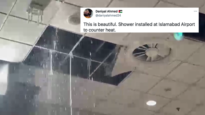 The Islamabad airport's false ceiling is collapsing and Twitter can't stop with the jokes