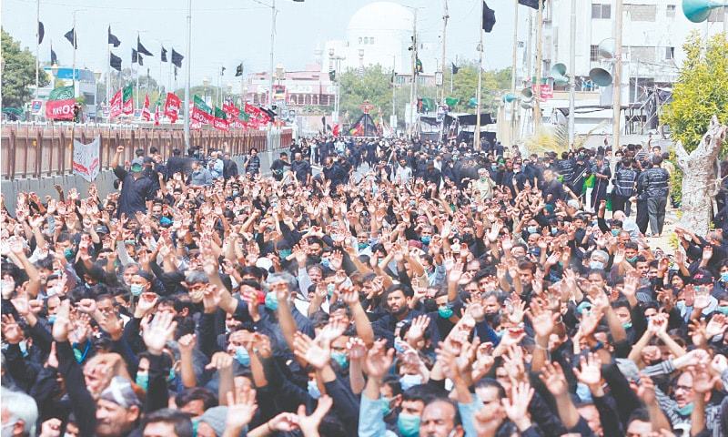 9th Muharram procession concludes amid tight security in Karachi ...