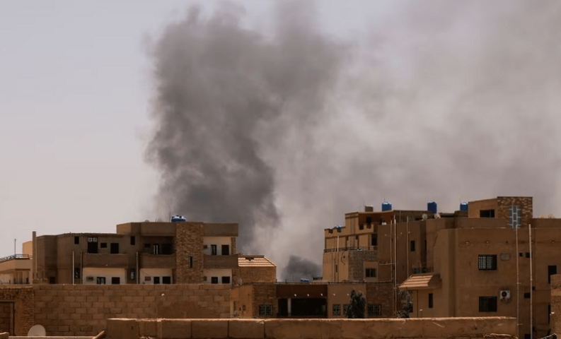 Smoke is seen rise from buildings during clashes between the paramilitary Rapid Support Forces and the army in Khartoum North, Sudan on April 22, 2023. — Reuters