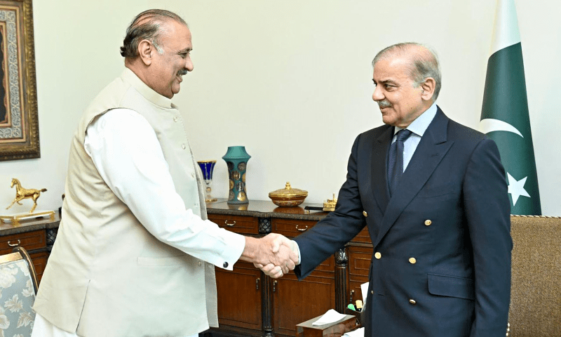 Shehbaz, Raja Riaz hold first meeting for deliberations on caretaker premier Shehbaz, Raja Riaz hold first meeting for deliberations on caretaker premier
