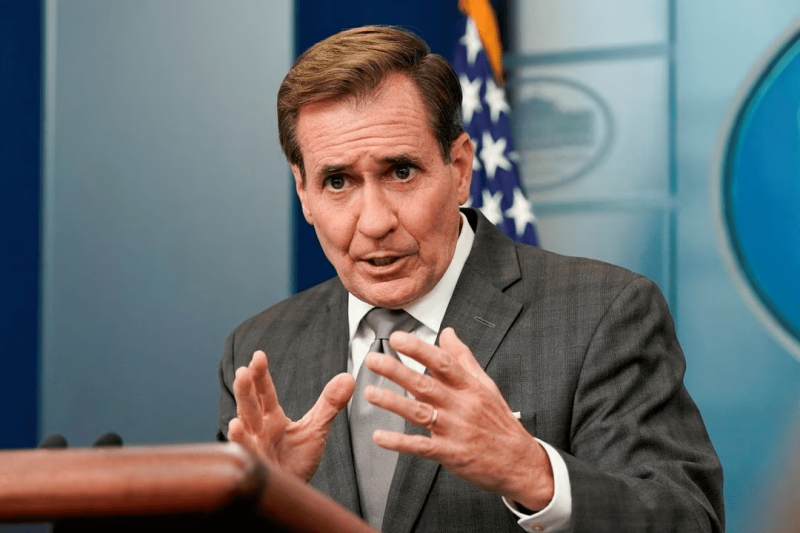 The photo shows US national security spokesperson John Kirby. — Reuters