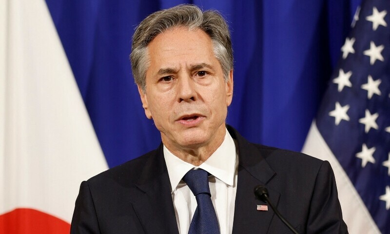 US Secretary of State Antony Blinken speaks during a press conference after participating in G7 ministerial meetings in Tokyo, Japan, November 8, 2023. &mdash; Reuters