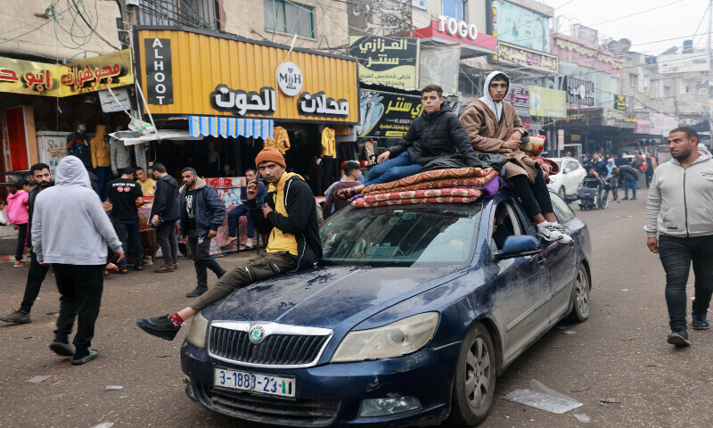 Palestinians fleeing Khan Younis arrive in Rafah further south near the Gaza Strip&rsquo;s border with Egypt on Dec 5 &mdash; AFP