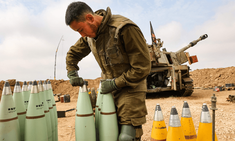  An Israeli artillery unit is pictured near the border with the Gaza Strip on Dec 5, 2023. &mdash; AFP 