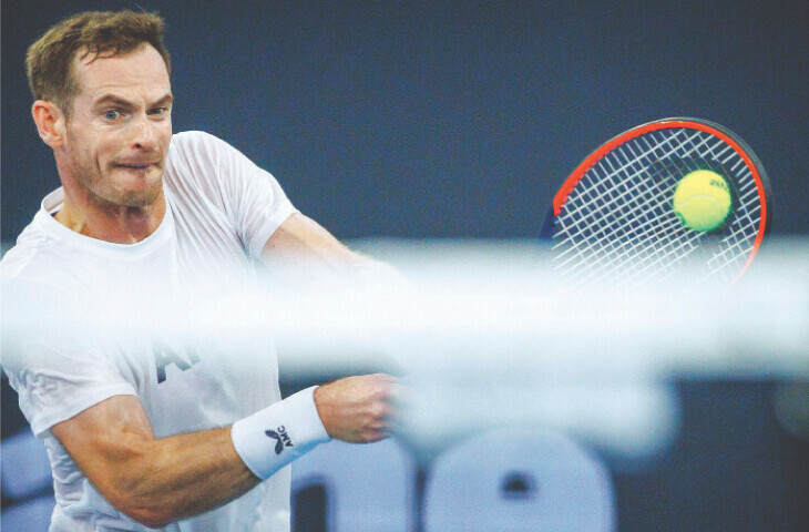  BRISBANE: Britain&rsquo;s Andy Murray attends a training session on Saturday.&mdash;AFP 