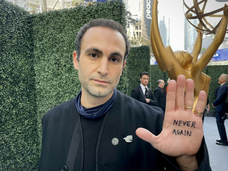 The Crown’s Khalid Abdalla calls for peace in Palestine once again at Emmy Awards