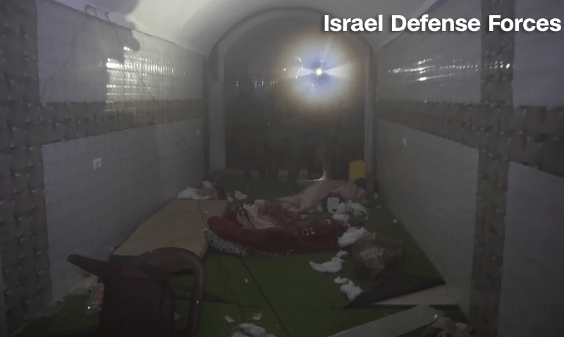 An alleged Hamas tunnel in Khan Younis, Gaza, is seen in this screengrab from video released by the Israel Defense Forces. &mdash; Israel Defense Forces/CNN