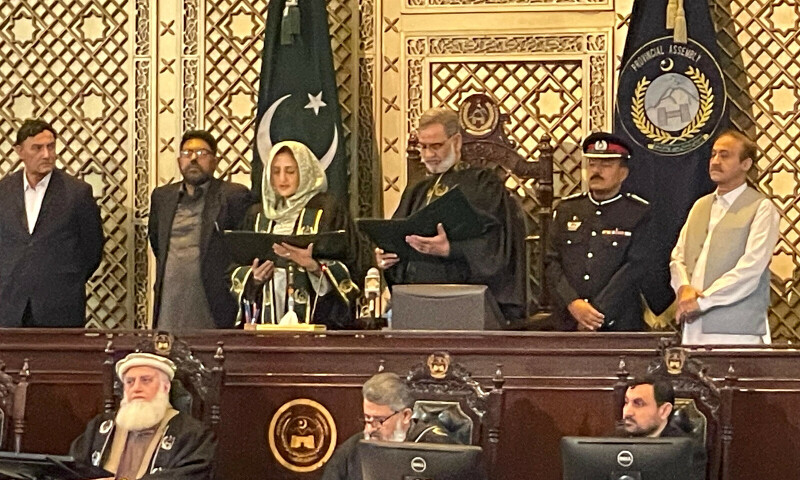  Suraiya Bibi takes oath as KP assembly deputy speaker. &mdash; via Arif Hayat 