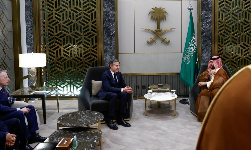 Blinken meets Saudi Crown Prince and Prime Minister Mohammed bin Salman, in Jeddah, Saudi Arabia on March 20, 2024. — AFP