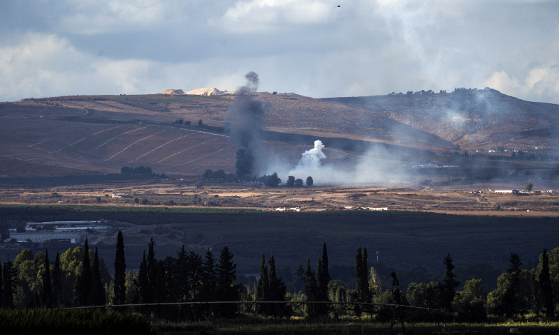 Smoke rises above Lebanon following an Israeli strike as seen from Israel&rsquo;s border with Lebanon, in Israel on Sept 16, 2024. &mdash; Reuters 