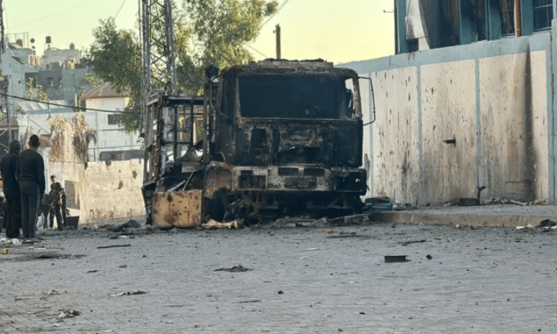 The Israeli military destroyed the only firefighting vehicle in the northern Gaza Strip. — Palestinian Civil Defence in Gaza