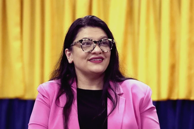 US Representative Rashida Tlaib, D-Mich, waits to address a group on February 22 in Dearborn, Michigan. &mdash; AP