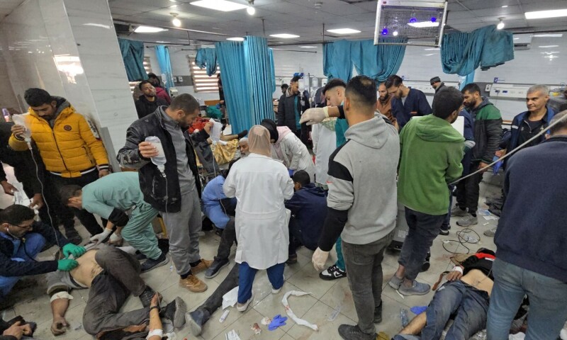 Victims are treated inside the Kamal Adwan hospital in Beit Lahya in the northern Gaza Strip, following a reported Israeli strike that hit the medical complex on Dec 6, 2024. &mdash; AFP 