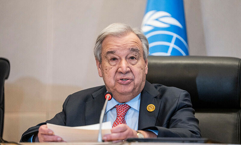 Secretary General of the United Nations Antonio Guterres speaks during a press conference after the opening session of the 38th African Union (AU) Summit, where leaders will elect a new head of the AU Commission, at the AU Headquarters in Addis Ababa on February 15. — AFP