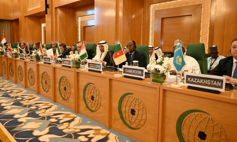 Diplomats attend an Extraordinary Session of the Council of Foreign Ministers of the Member States of The Organisation of Islamic Cooperation (OIC) in Jeddah on March 7, 2025. — AFP