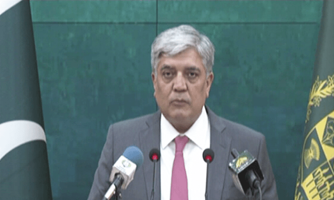  Foreign Office spokesperson Shafqat Ali Khan speaks during the weekly press briefing. &mdash; DawnNewsTV 